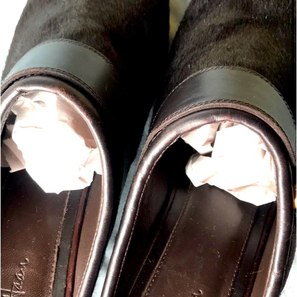 Cole Haan/Nike Air Brown Faux Animal Hair Wedge Mules Like New Size 10 - Picture 10 of 13